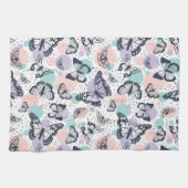 Farbenfrohe Retro-Schmetterlinge Muster. Geschirrtuch (Horizontal)