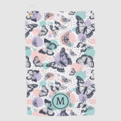 Farbenfrohe Retro-Schmetterlinge Muster. Golfhandtuch (Vorderseite)