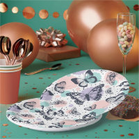 Farbenfrohe Retro-Schmetterlinge Muster.