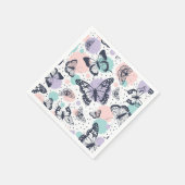 Farbenfrohe Retro-Schmetterlinge Muster. Serviette (Ecke)