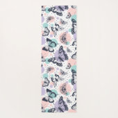 Farbenfrohe Retro-Schmetterlinge Muster. Yogamatte (Rückseite)