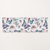 Farbenfrohe Retro-Schmetterlinge Muster. Yogamatte (Vorderseite (Horizontal))