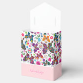 Farbenfrohe Retro-Schmetterlinge und Blume-Muster Geschenkschachtel (Geöffnet)