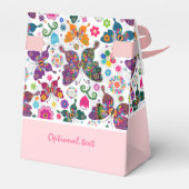 Farbenfrohe Retro-Schmetterlinge und Blume-Muster Geschenkschachtel (Rückseite)