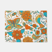 Farbenfrohe Retro-Schmetterlinge und Vogelmuster Fußmatte (Vorderseite)