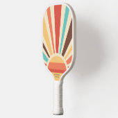 Farbenfrohe Retro-Sonne löst benutzerdefinierten T Pickleball Schläger (Links)