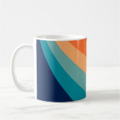 Farbenfrohe Retro-Sonnenstrahlen Kaffeetasse (Links)
