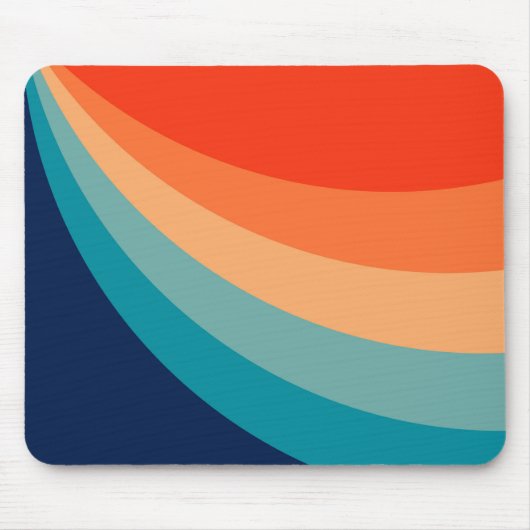 Farbenfrohe Retro-Sonnenstrahlen Mousepad (Vorne)