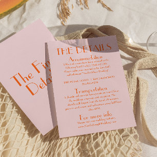 Farbenfrohe Retro-Spaß Vintage Niedliche Hochzeits Begleitkarte