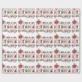 Farbenfrohe Retro-Spaß Weihnachten Geschenkpapier (Flach)