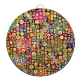 Farbenfrohe Retro Spots + Ihre Idee Dartscheibe (vorne)