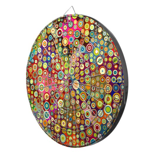 Farbenfrohe Retro Spots + Ihre Idee Dartscheibe (Vorderseite rechts)