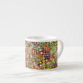 Farbenfrohe Retro Spots + Ihre Idee Espressotasse (Vorderseite Rechts)