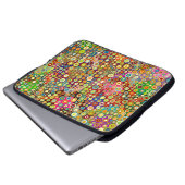 Farbenfrohe Retro Spots + Ihre Idee Laptopschutzhülle (Vorne Knopf)