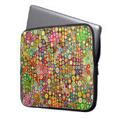 Farbenfrohe Retro Spots + Ihre Idee Laptopschutzhülle (Vorderseite Links)