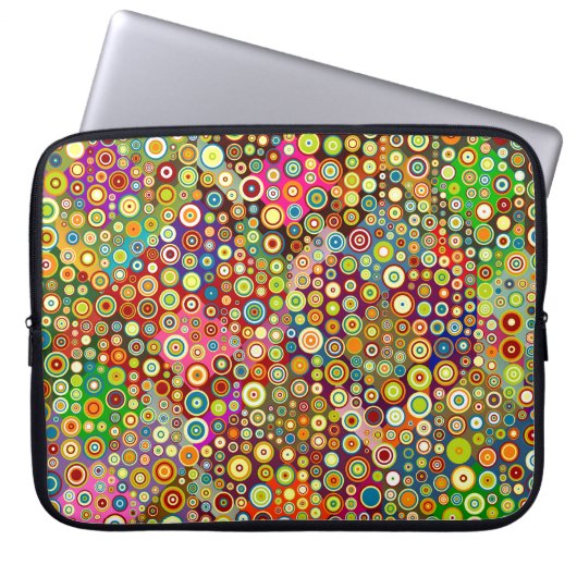 Farbenfrohe Retro Spots + Ihre Idee Laptopschutzhülle (Vorderseite)