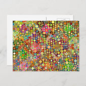 Farbenfrohe Retro Spots + Ihre Idee Postkarte (Vorne/Hinten)