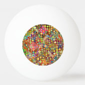 Farbenfrohe Retro Spots + Ihre Idee Tischtennisball (Vorderseite)