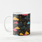 Farbenfrohe Retro Starry Sky Art Muster II Kaffeetasse (Links)