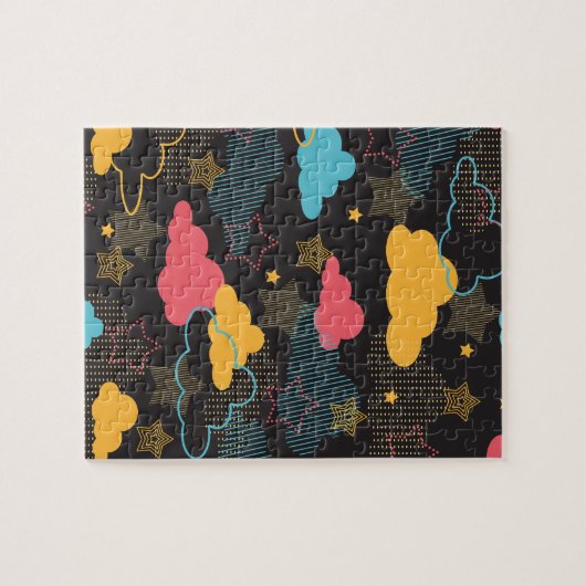 Farbenfrohe Retro Starry Sky Art Muster II Puzzle (Horizontal)