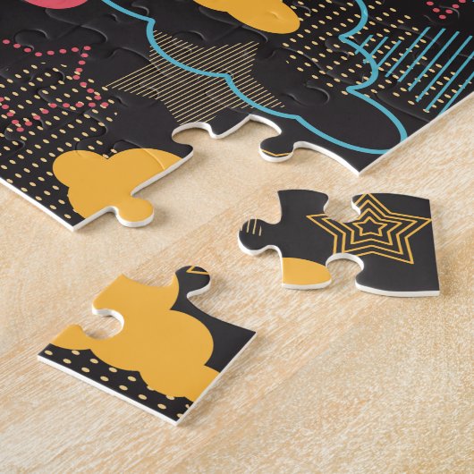 Farbenfrohe Retro Starry Sky Art Muster II Puzzle (Seite)