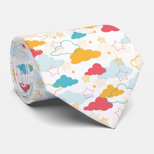 Farbenfrohe Retro Starry Sky Art Muster Krawatte (Gerollt)