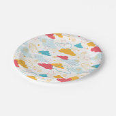 Farbenfrohe Retro Starry Sky Art Muster Pappteller (Schrägansicht)