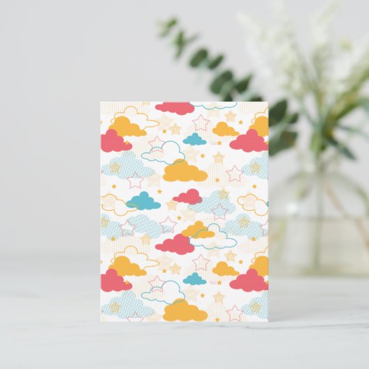 Farbenfrohe Retro Starry Sky Art Muster Postkarte (Stehend Vorderseite)