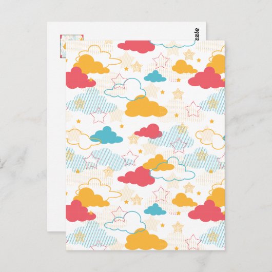 Farbenfrohe Retro Starry Sky Art Muster Postkarte (Vorne/Hinten)