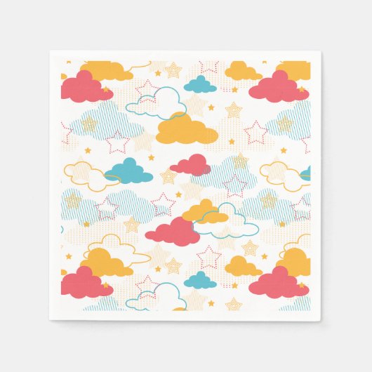 Farbenfrohe Retro Starry Sky Art Muster Serviette (Vorderseite)