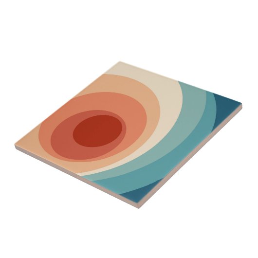 Farbenfrohe Retro-Stil Kreise Design Fliese (Seite)