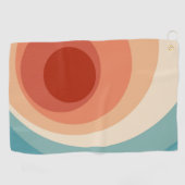 Farbenfrohe Retro-Stil Kreise Design Golfhandtuch (Horizontal)
