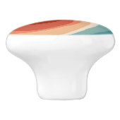 Farbenfrohe Retro-Stil Kreise Design Keramikknauf (Seitenansicht)