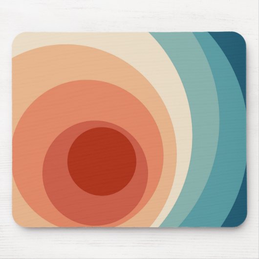 Farbenfrohe Retro-Stil Kreise Design Mousepad (Vorne)