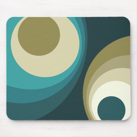Farbenfrohe Retro-Stil Kreise Design Mousepad (Vorne)