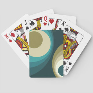 Farbenfrohe Retro-Stil Kreise Design Spielkarten