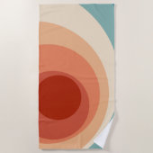 Farbenfrohe Retro-Stil Kreise Design Strandtuch (Vorderseite)