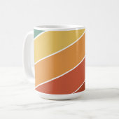 farbenfrohe Retro-Streifen Kaffeetasse (Vorderseite Links)
