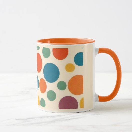 Farbenfrohe Retro Style Polka Dot Tasse (Rechts)