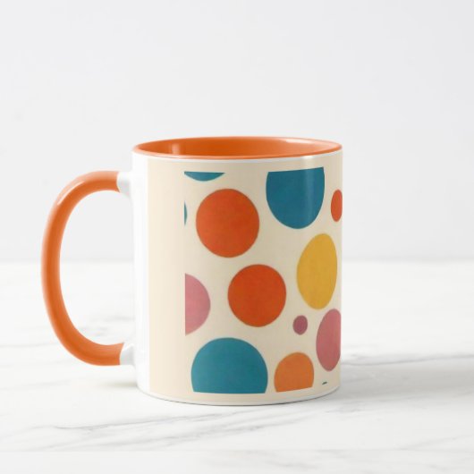 Farbenfrohe Retro Style Polka Dot Tasse (Links)