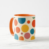 Farbenfrohe Retro Style Polka Dot Tasse (Vorderseite Links)
