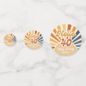 Farbenfrohe Retro Sun Groovy Wave Hallo 40. Geburt Konfetti (Rückseiten)