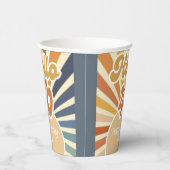 Farbenfrohe Retro Sun Groovy Wave Hallo 40. Geburt Pappbecher (Rechts)