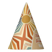Farbenfrohe Retro Sun Groovy Wave Hallo 40 Geburts Partyhütchen (Links)