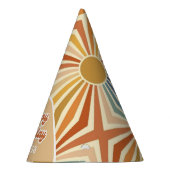 Farbenfrohe Retro Sun Groovy Wave Hallo 40 Geburts Partyhütchen (Rechts)