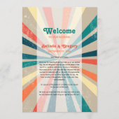 Farbenfrohe Retro Sunburst Hochzeitreise Programm (Vorderseite)