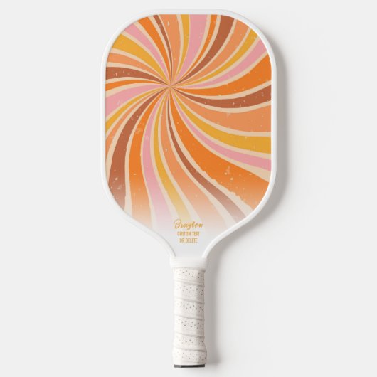 Farbenfrohe Retro Sunburst Swirf Benutzerdefiniert Pickleball Schläger (Vorderseite)