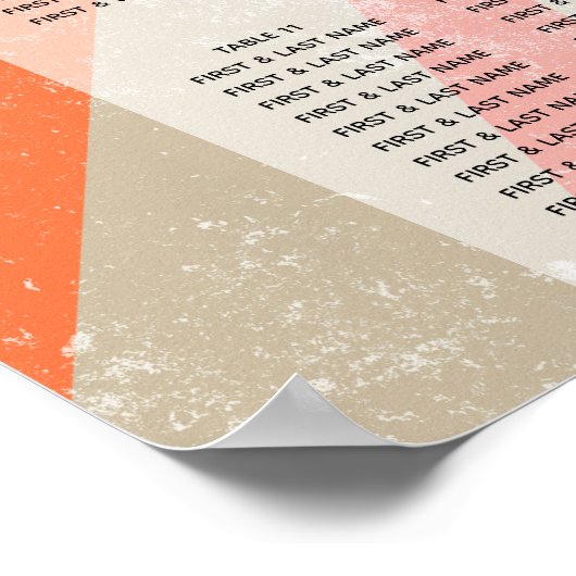 Farbenfrohe Retro Sunburst Wedding Chart Poster (Ecke)