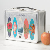 Farbenfrohe Retro-Surfboards Muster-Individuelle N Metall Brotdose (Beispiel)