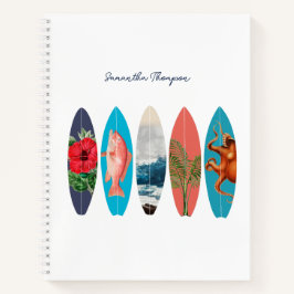 Farbenfrohe Retro-Surfboards Muster-Individuelle N Notizblock